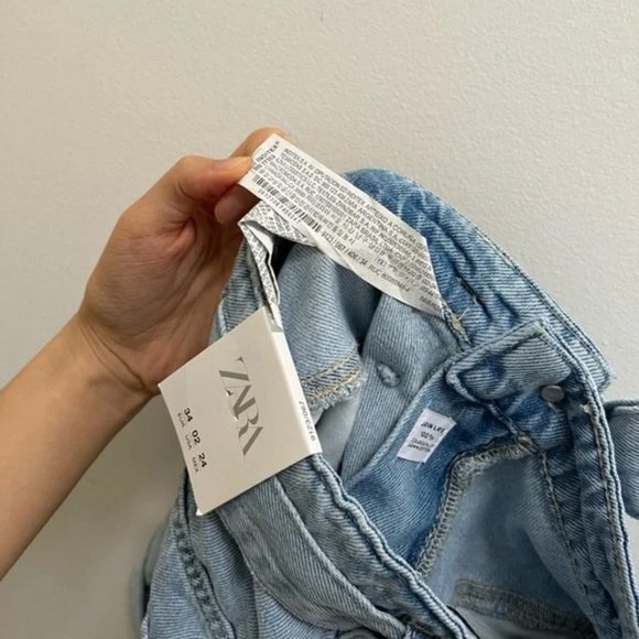 Zara Belted Denim Shorts US 2 - Picture 6 of 7